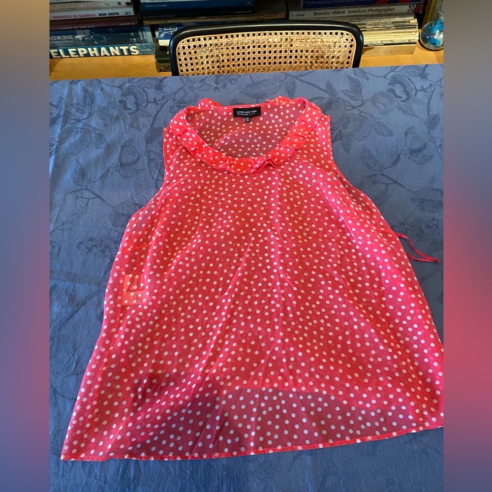 Jones New York Polka Dot Sleeveless Top
